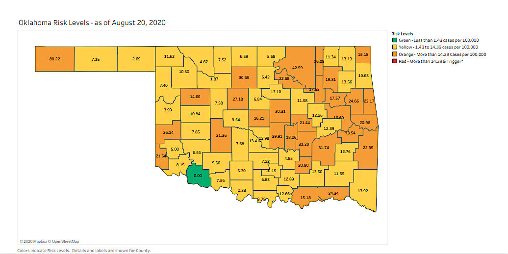 Aug. 20 risk level map